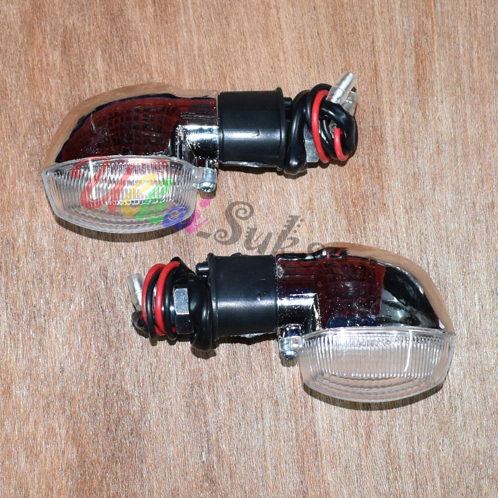 Lampu Sen Motor l Variasi Aksesoris Lampu Sein Mini Standar Vixion Old Model Oval Casing Silver Bisa Untuk Semua Motor Universal Murah