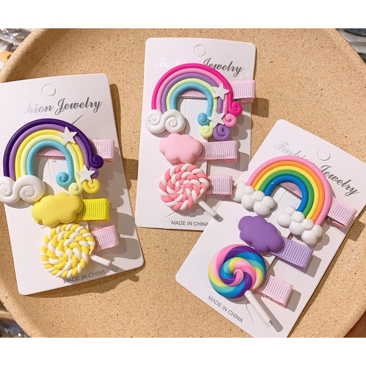 Jepit Rambut Pelangi Set / Rainbow Hair Clip Set