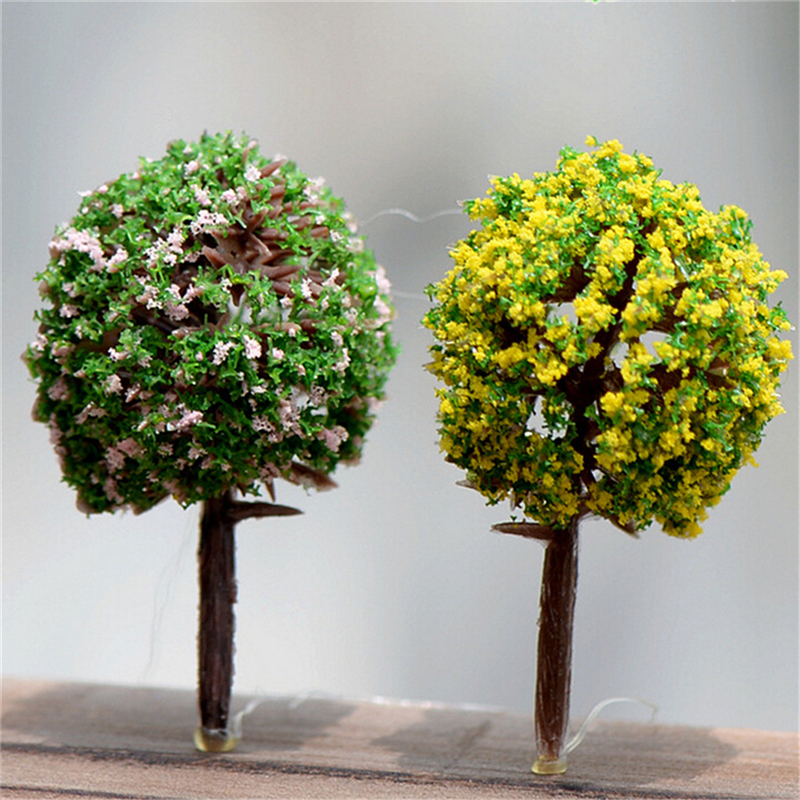 5pcs/lot Simulation Tree Flower Colorful Ball Tree Micro Landscape Ornaments