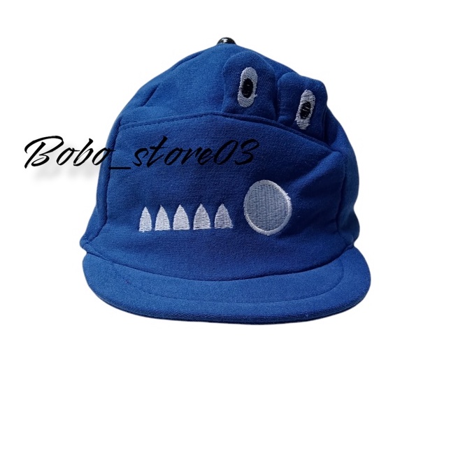 topi anak bayi laki laki perempuan lucu karakter crocodile premium-biru