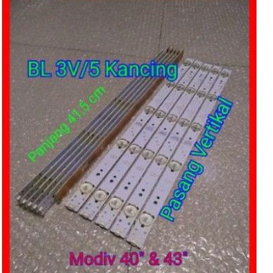 BACKLIGHT TV 3 VOLT 5 KANCING BACKLIGHT UNIVERSAL 3V 5K BACKLIGHT 40" DAN 43"