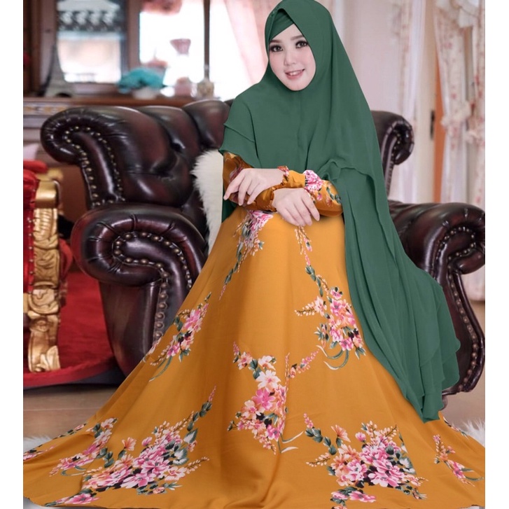 BAJU GAMIS SYARI TERBARU - SHIRAZ SYARI 4 WARNA BAHAN MONALIS ORI SIZE XL BESAR KHIMAR CERUTY 2LAYER