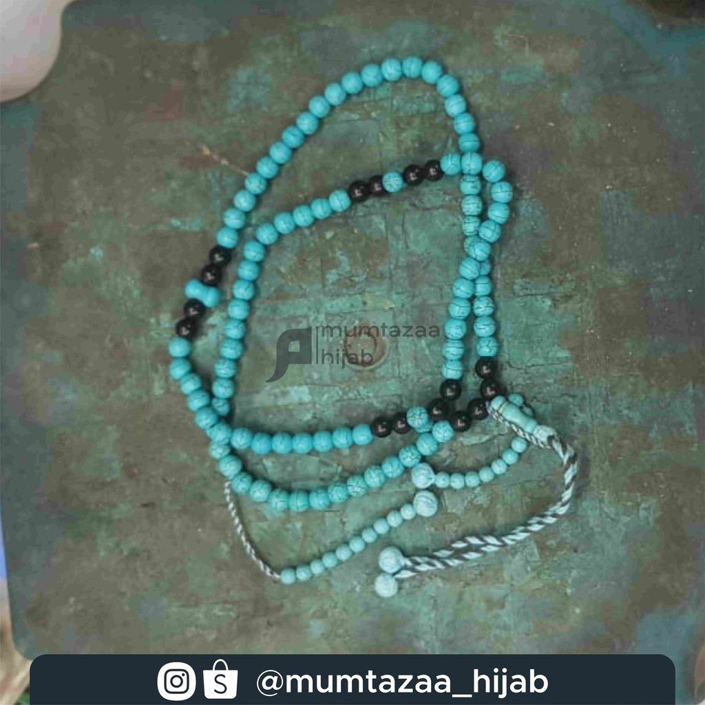 [ORIGINAL MESIR] Tasbih Batu Pirus + Kokka 99 Butir