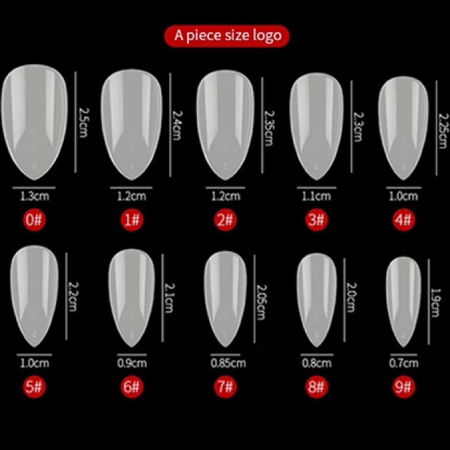 NAIL TIP TANGAN BENTUK ALMOND KUKU PALSU NAIL ART