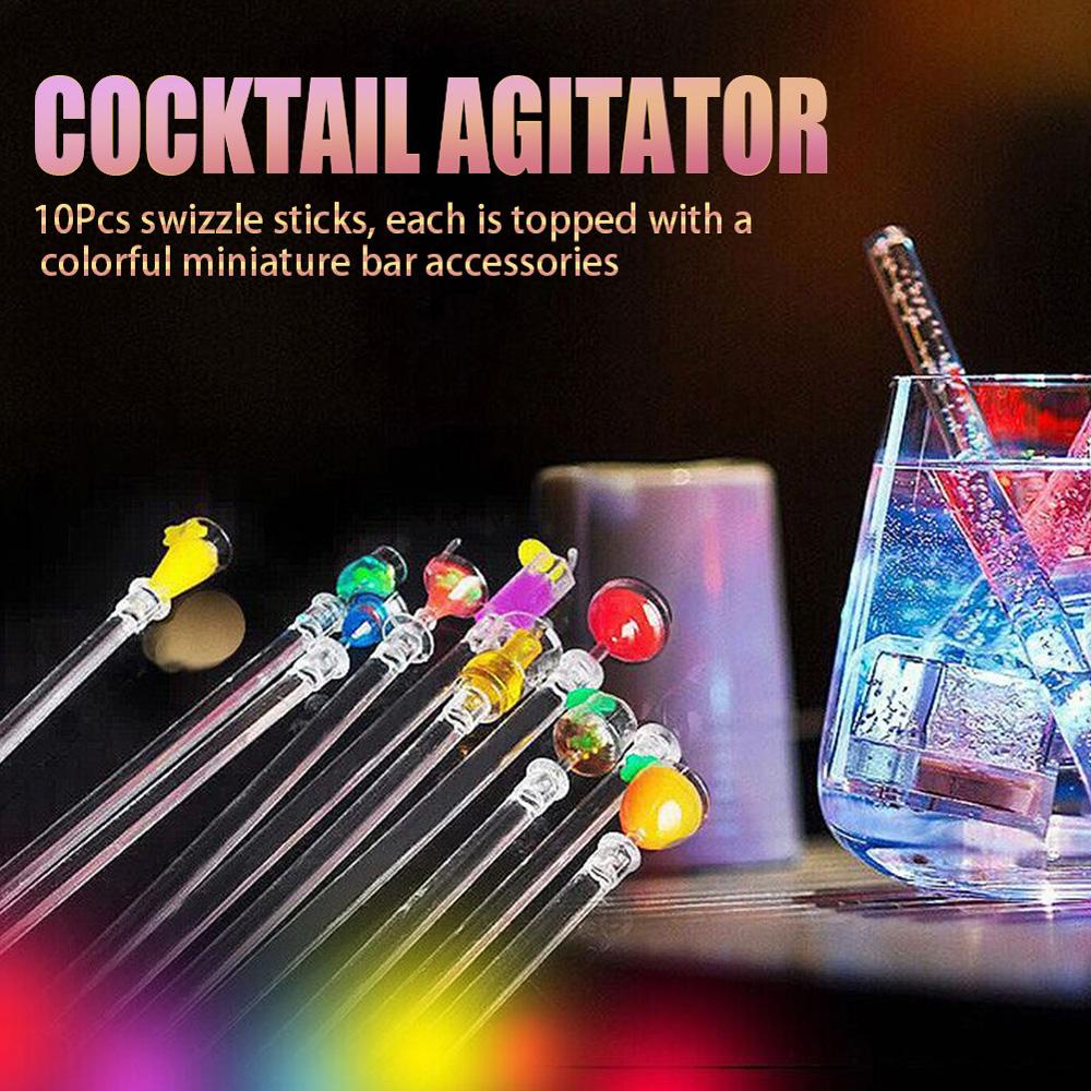 [Elegan] Stirring Stick Party 10Pcs /set Anggur Dapur Agitator Cocktail Stirrer Pengaduk Minuman