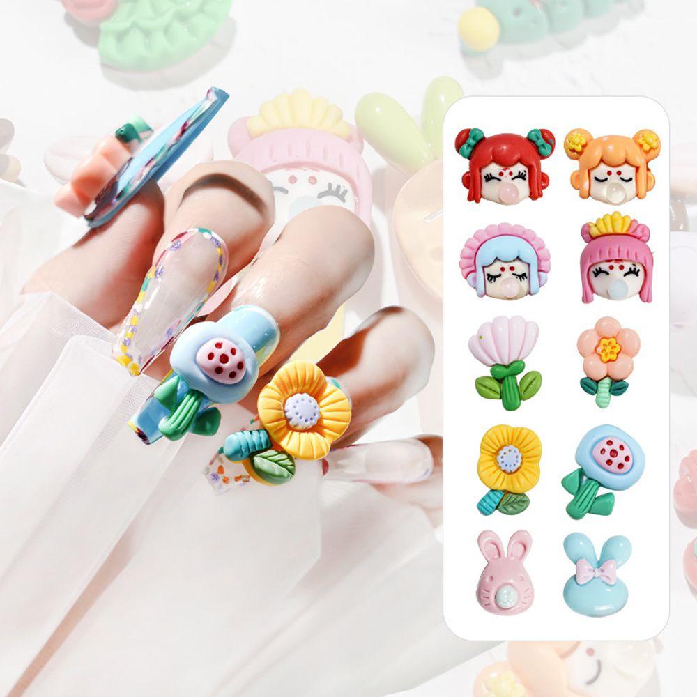 Mxbeauty Kartun Pesona Kuku Kawaii Lucu Wanita DIY Kerajinan Putri Kelinci Gadis Manicure Aksesoris