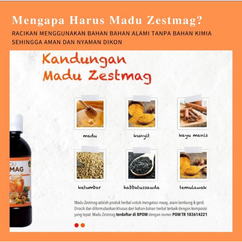 Madu ZESTMAG Asli Original Obat Herbal Asam Lambung Gerd