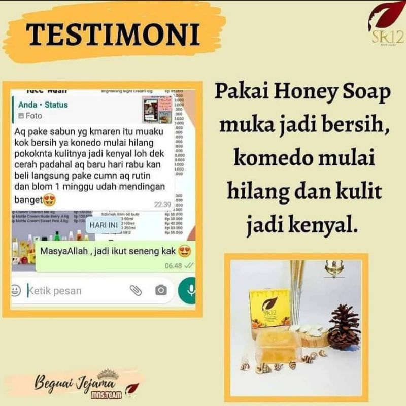 SABUN MADU HERBAL SR12 BPOM / HONEY SOAP SR12 BPOM / SABUN KULIT KERING