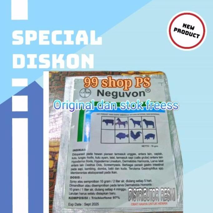 Neguvon Bayer Obat Kutu Dan Serangga Hewan Ternak Isi 100pcs