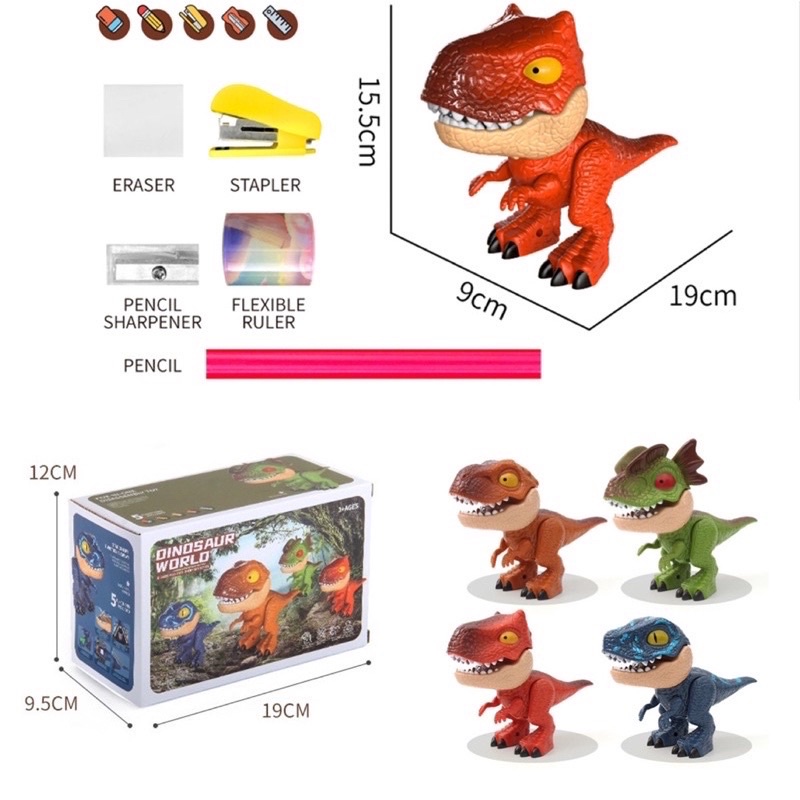 dinosaurus stationary set perlengkapan alat tulis tema dinosaurus fancy stationary set