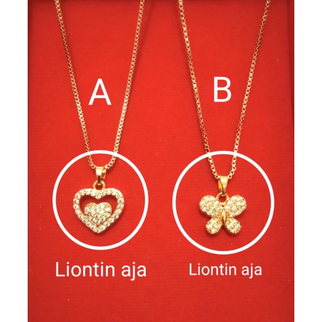 DJJ02. Liontin xuping Kalung wanita lapis emas dgn mata zircon