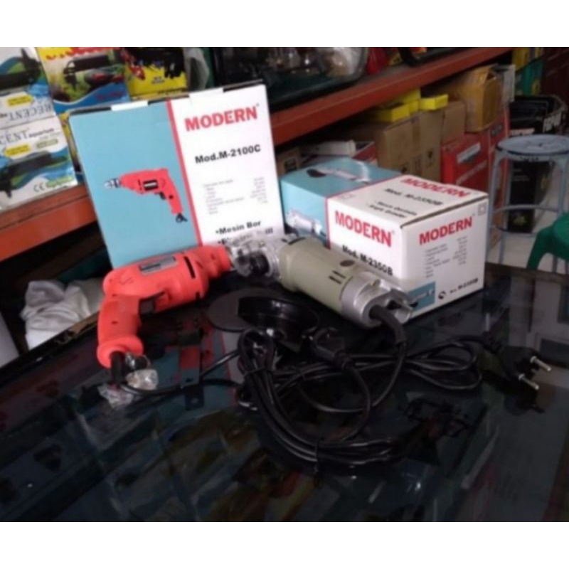 Bor tangan MODERN 10mm+Gerindra tangan MODERN