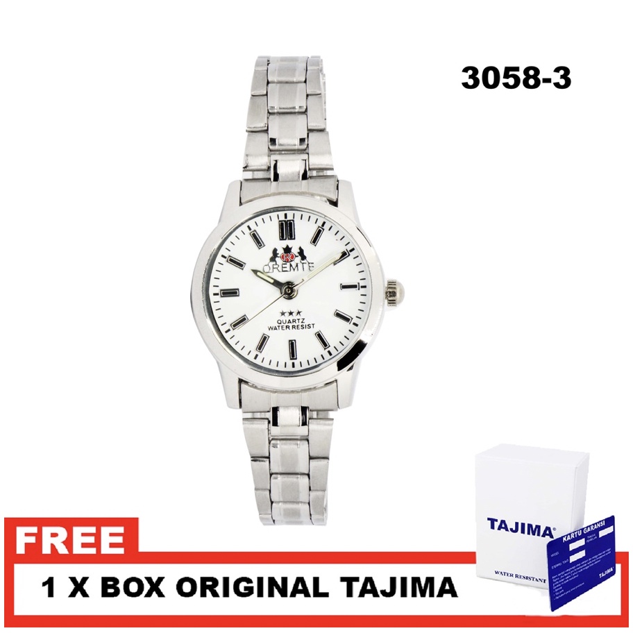 Jam Tangan Oremte Wanita 3058 L Stainless Steel Water Resist 3 ATM Watch Original