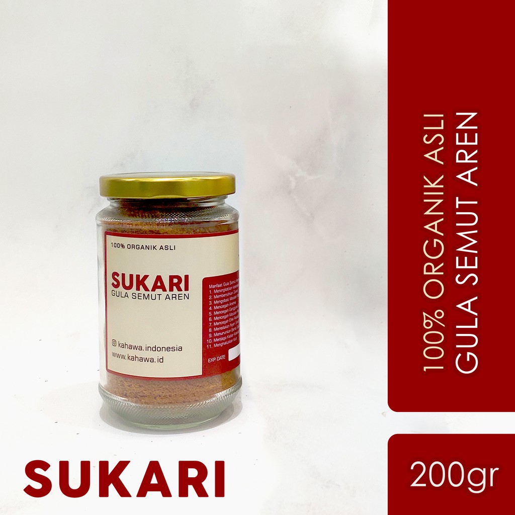 

Gula Aren Semut 200gr Organik - Sukari by Kahawa Indonesia | Kristal / Brown Sugar FREE ONGKIR / COD