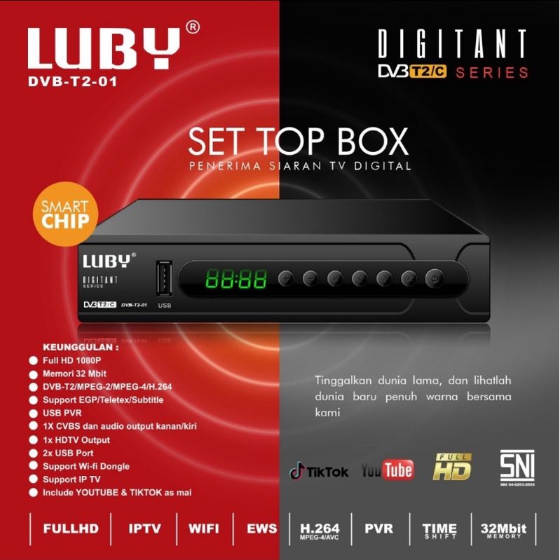 Set Top Box TV Digital Luby DVB-T2-01 Set Top box TV Analog Ke Digital