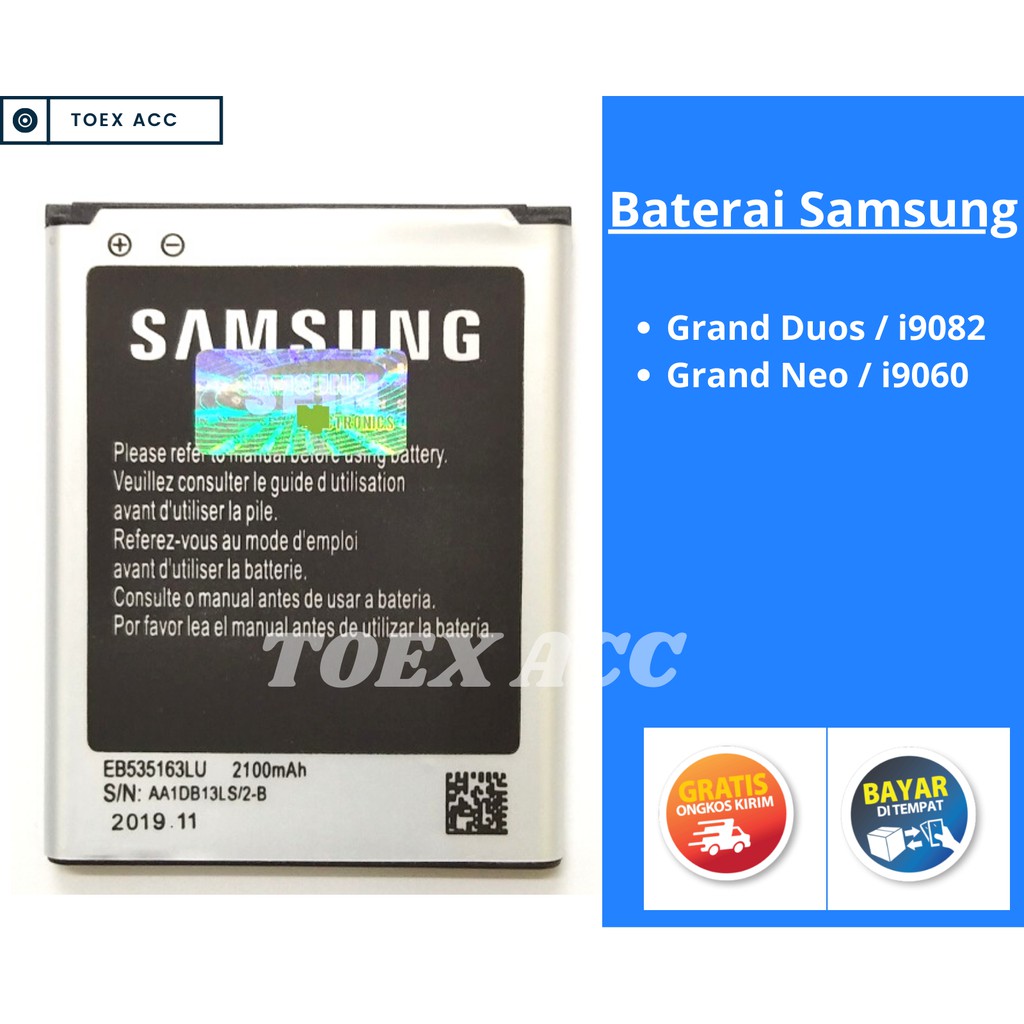 Baterai Samsung Grand Duos i9082 / Grand Neo i9060 - Battery Batre Batrai SEIN Murah