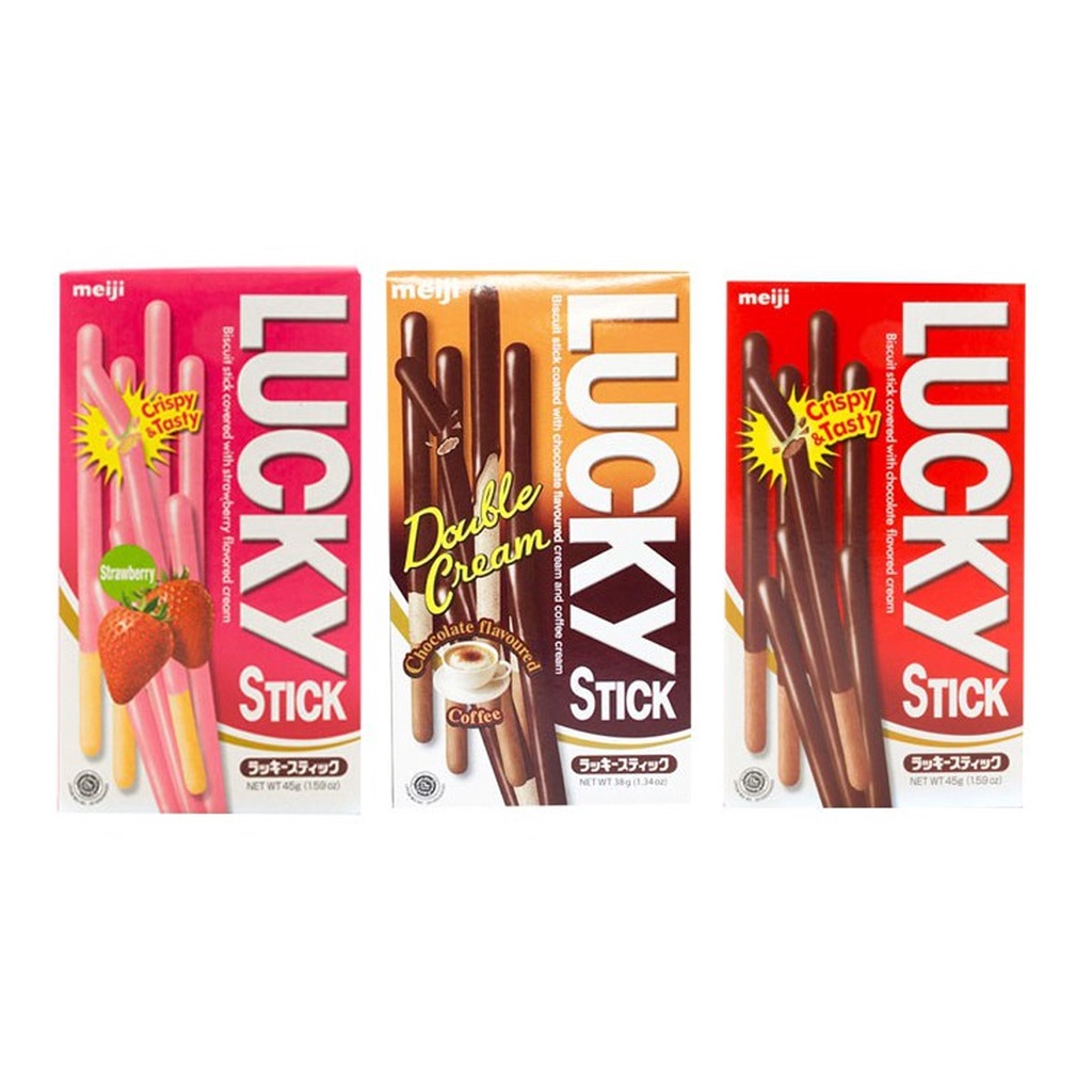 

Meiji Lucky Stick Cokelat/Strawberry 45gr