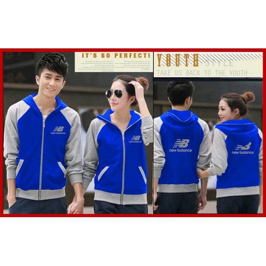 Jaket Couple Fleece Pria Wanita Abu Merah Catenzo NU 088 NU 087 i