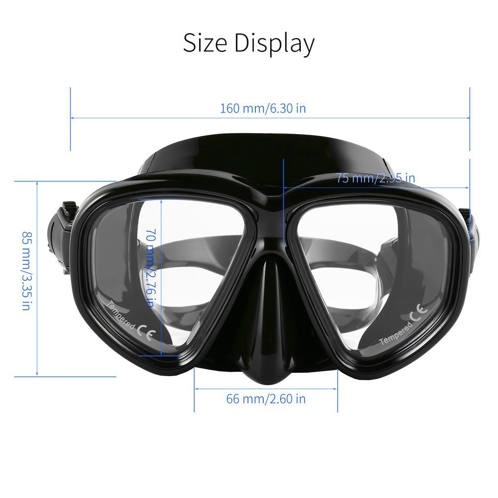 BISA COD ZACRO Kacamata Selam Scuba Diving Snorkeling - M24 - Black