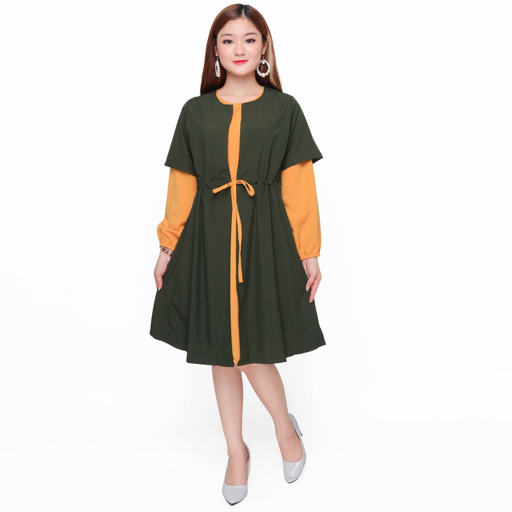 Tunik double layer muslim wanita kombinasi warna model terbaru - XSHOP Rosalie