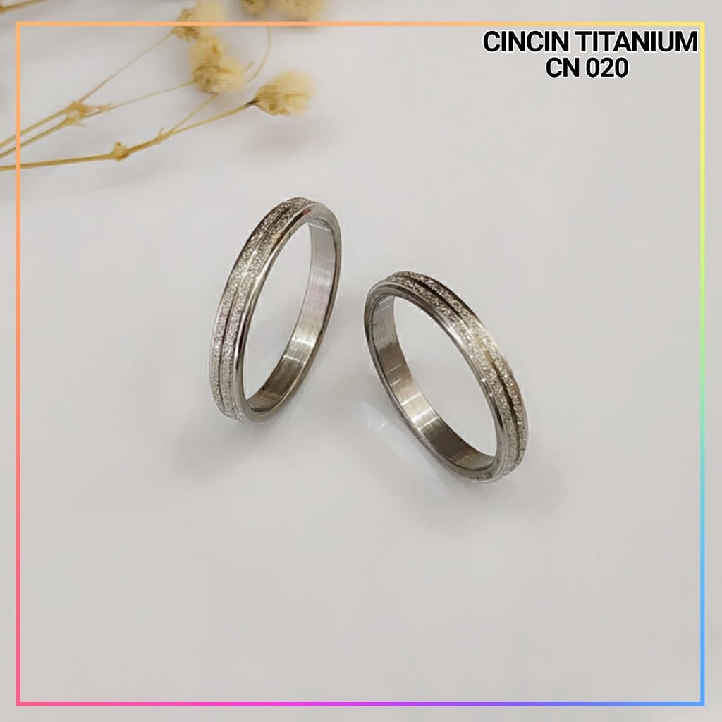 Cincin Titanium/stainless steel couple harga/1biji cincin tunangan elegan kerlip full ring perhiasan lapis emas silver CN 020