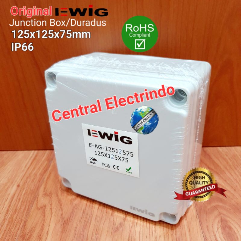 Junction Box AG 125×125×75mm Box Panel Plastik ABS EWIG Polos IP66.