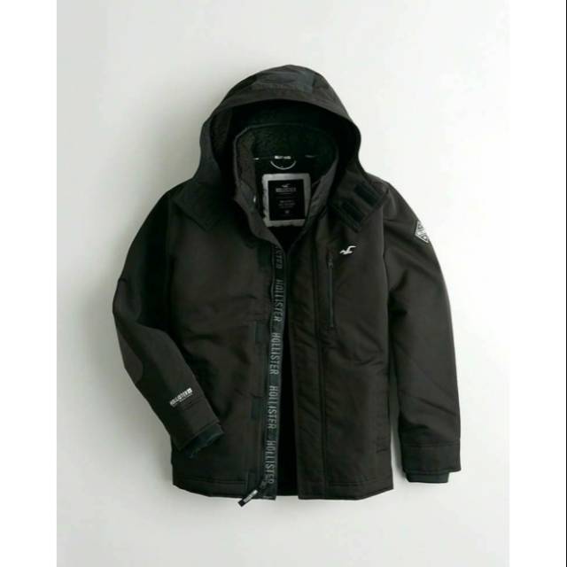 hollister all weather jacket black