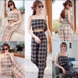 ONE SET KOTAK KOTAK HONEY WANITA KOREA STYLE