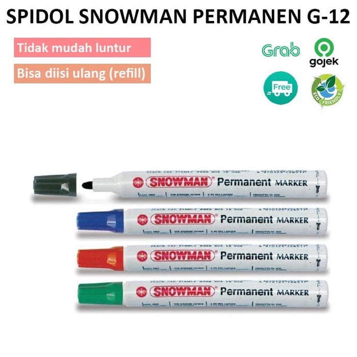 

TULIS-ALAT- SPIDOL SNOWMAN PERMANEN G12 / SPIDOL PERMANEN / SEPIDOL SNOWMAN G 12 - MERAH -ALAT-