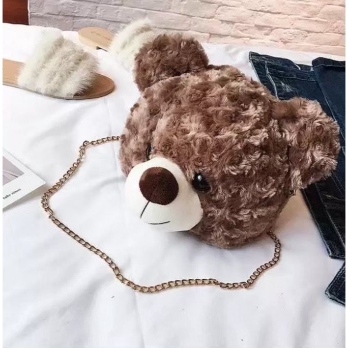 Tas Ransel Bulu Halus Wanita BESTIE RABBIT Tas Lucu Bulu Lembut Tas Perempuan Baby Bunny Beauty Bisa COD-Coklat Tua Curly