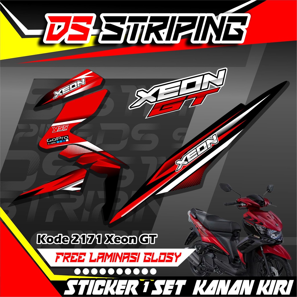 2171 Sticker Striping Motor XEON GT Variasi Grafis Warna Keren Simpel