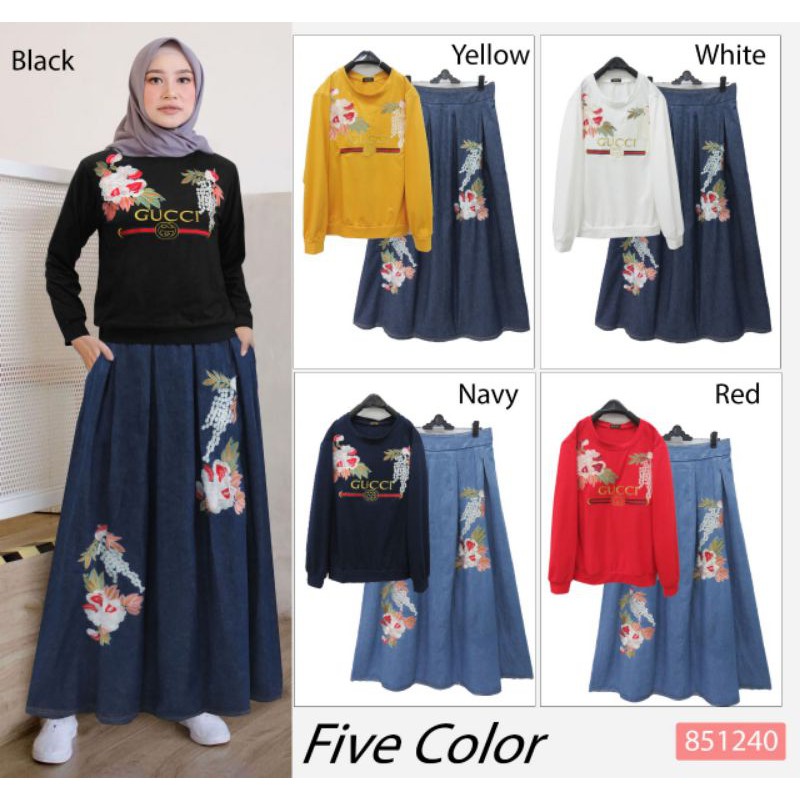 Setelan rok jeans by extu