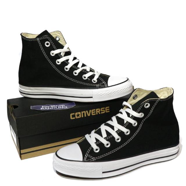 Jual Converse All Star Classic High Black White Premium Free Tas