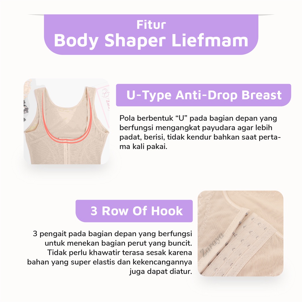 [M-5XL] Body Shaper Liefmam (Zaraya) Original - Korset Tanktop Pengencang Payudara &amp; Pengecil Perut