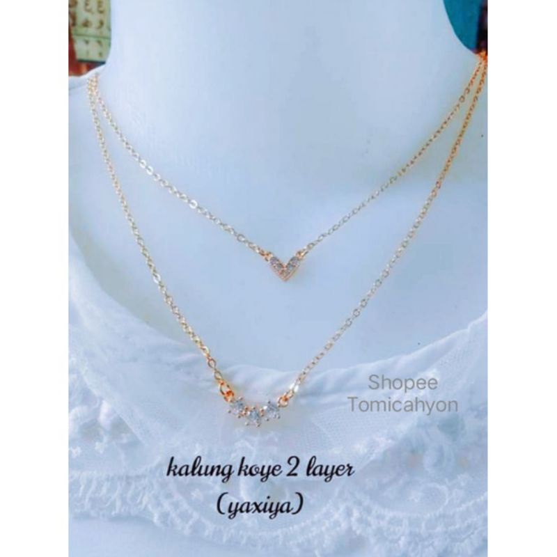 (COD) KALUNG 2 LAYER LAPIS EMAS ANTI KARAT