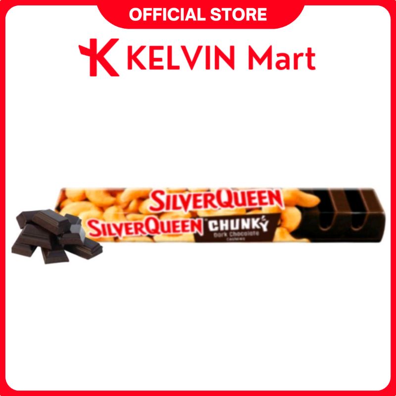 

SilverQueen Chunky Bar Dark Chocolate Cokelat Silver Queen Pck 95g | KELVIN Mart