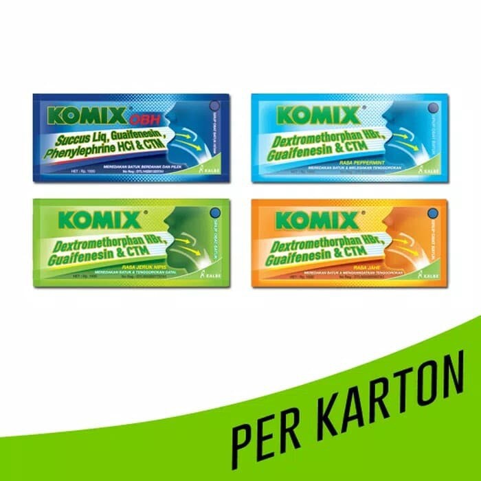 Komix Rasa OBH/Mint/jahe/Jeruk Nipis 1box isi 30 sachet