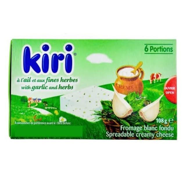 

Krim- Kiri Cream Cheese Garlic & Herb Portion 108 Gr -Krim.