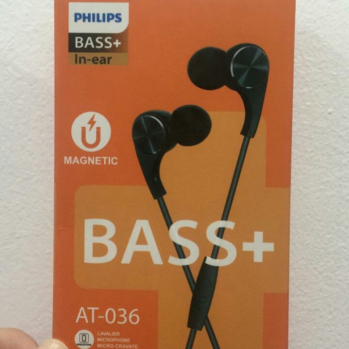 Headset Philips Magnet At - 036 + In Ear Stereo Earphone / Suara jamin oke