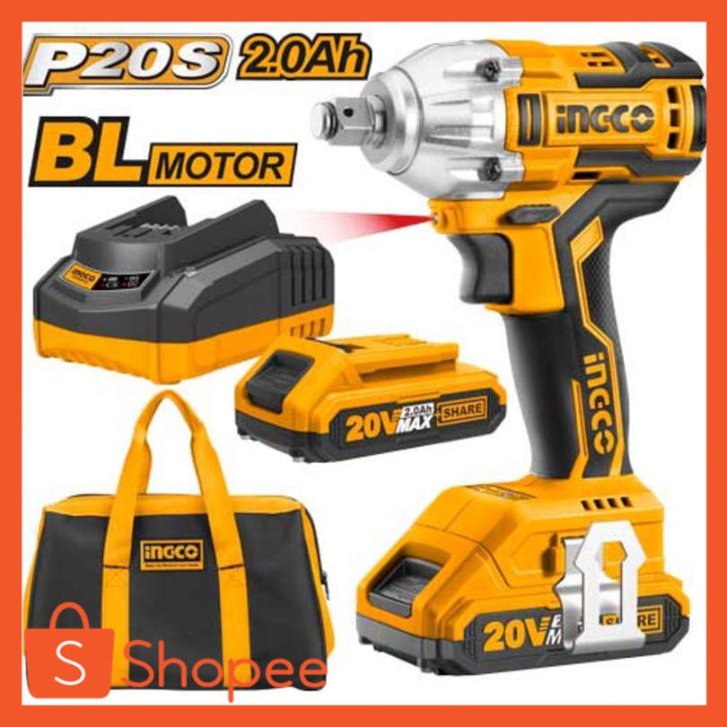 MESIN BOR OBENG PEMBUKA BAUT BATERAI BOR BUKA BAUT CORDLESS 20V BATERAI IMPACT INGCO CIWLI2001