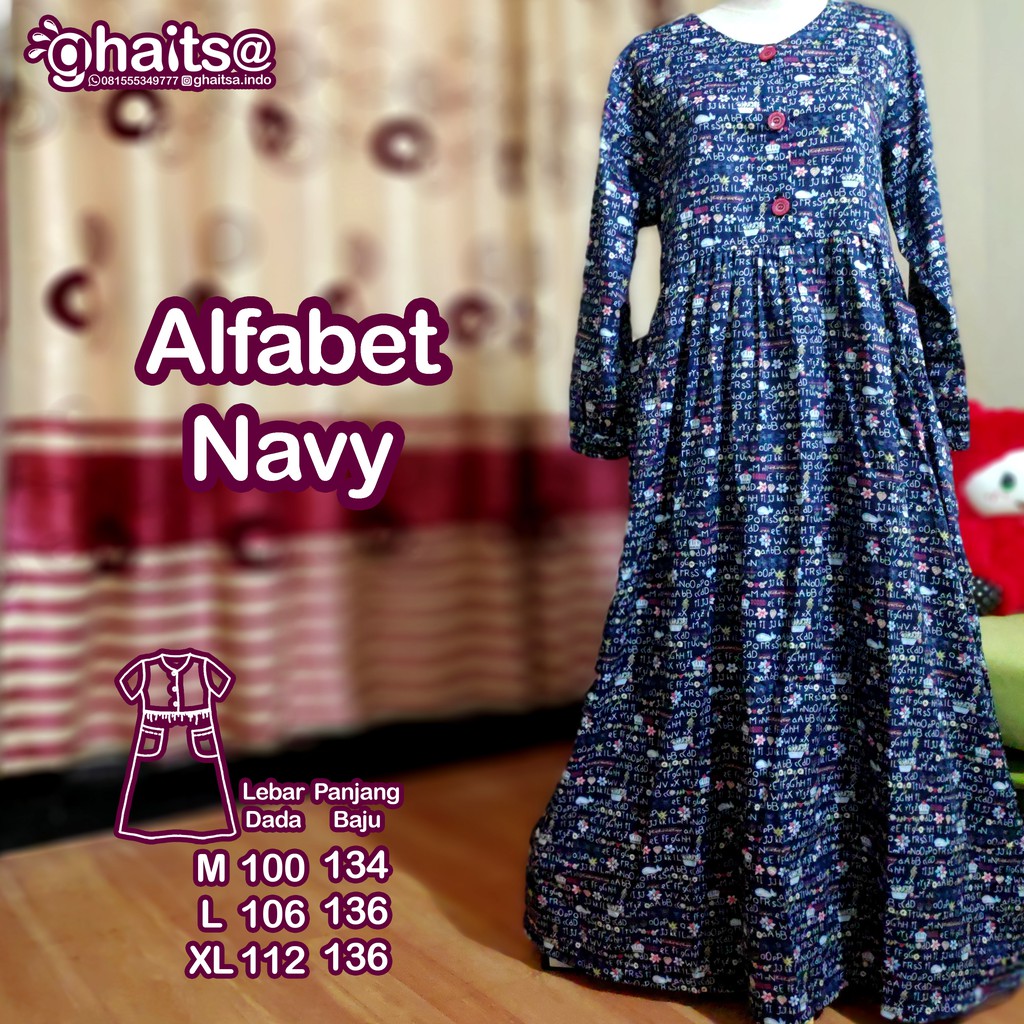 Ghaitsa Gamis Homedress Baju Lebaran Bumil Busui Katun Jepang Tokai Senko mirip Ditsy