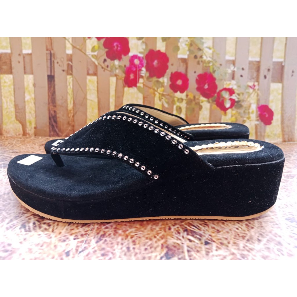 Cafana Sandal Wedges Wanita Jepit SDW88 Flip Flop & Sandals-3