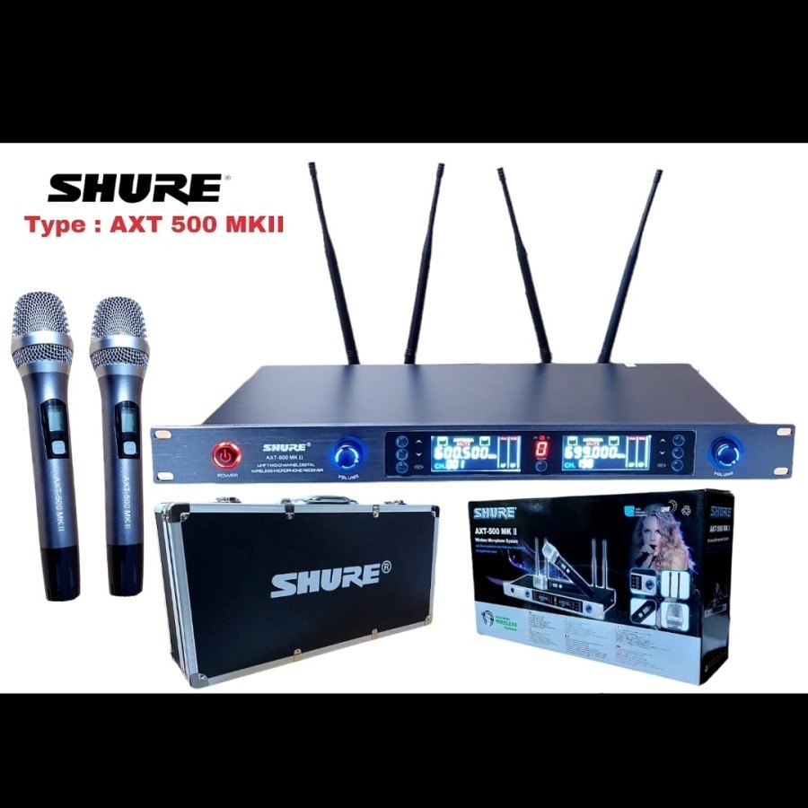 Mic Wireless Shure AXT 500 MKII Handheld multi channel +Free Koper..