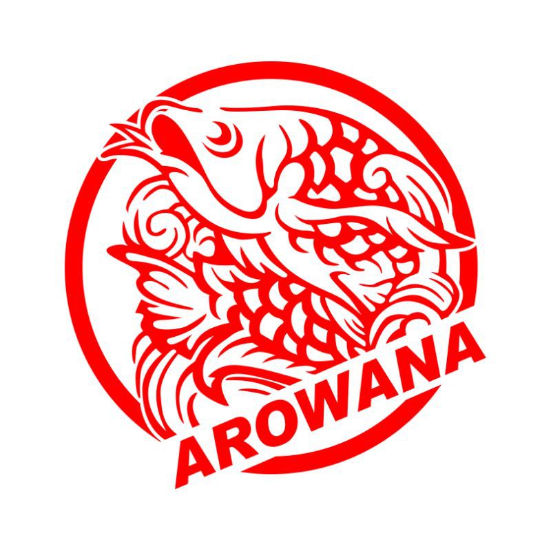 sticker arwana, arowana, (costum nama), arwana brazil, arwana super red,arwana golden