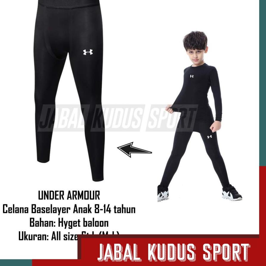 ➱ Celana Manset Baselayer Legging Sport Panjang Longpants Training Olahraga Senam Bola Renang Anak U