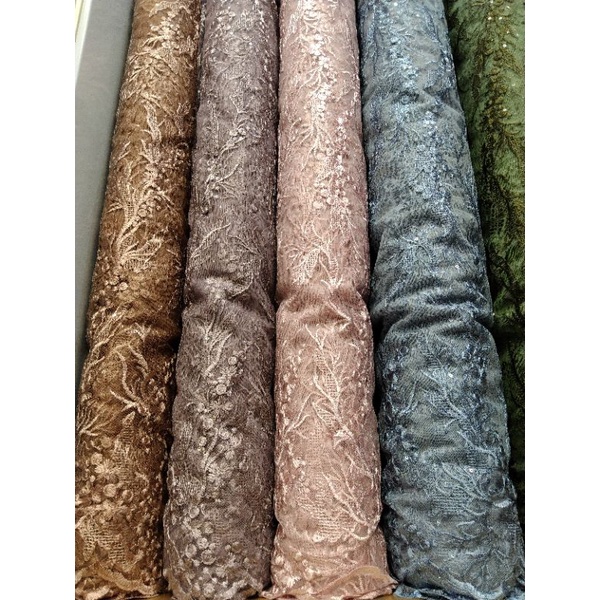 SPANGLE EMBY/Minimal Order 1 mtr/Harga Tertera 1/2(0.5)mtr