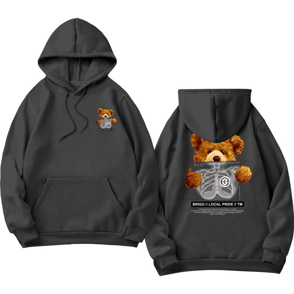 BRIGO Jumper Hoodie Bear Sick II Sweater Hoodie BRIGO Bear Sick Sablon DTF Fleece Cotton M-XXL (Pria &amp; Wanita) Free stiker&amp;Gantungan Kunci