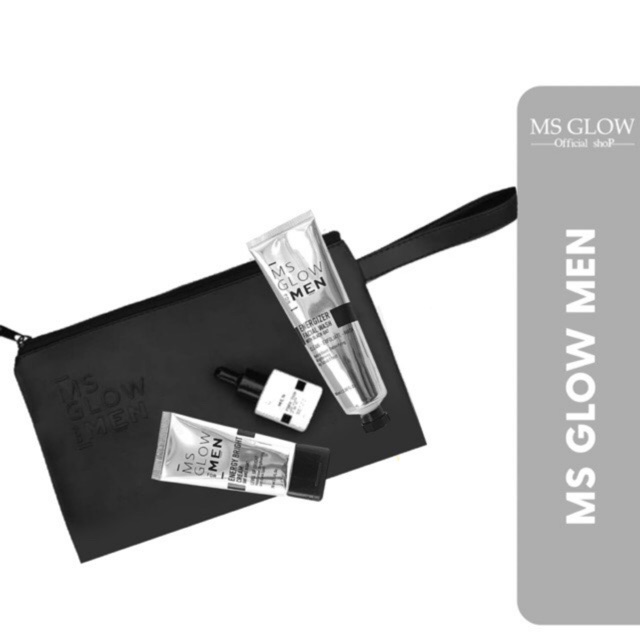 PAKET MS GLOW MEN BASIC CREAM MS GLOW MAN ORIGINAL ASLI PAKET MS GLOW FOR MEN Free Bag