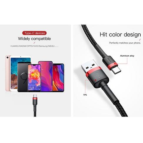 Baseus Kabel Data Type-C Cafule Cable For Type-C 2A 2M