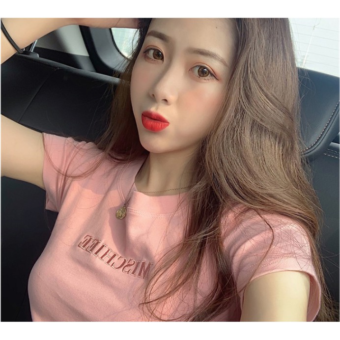 Kaos Ketat Kaos Pas Body Kaos Premium Kaos Wanita kualitas Bagus Kaos Lengan Pendek Korean Style